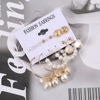 Metal earrings from pearl, set, suitable for import, simple and elegant design