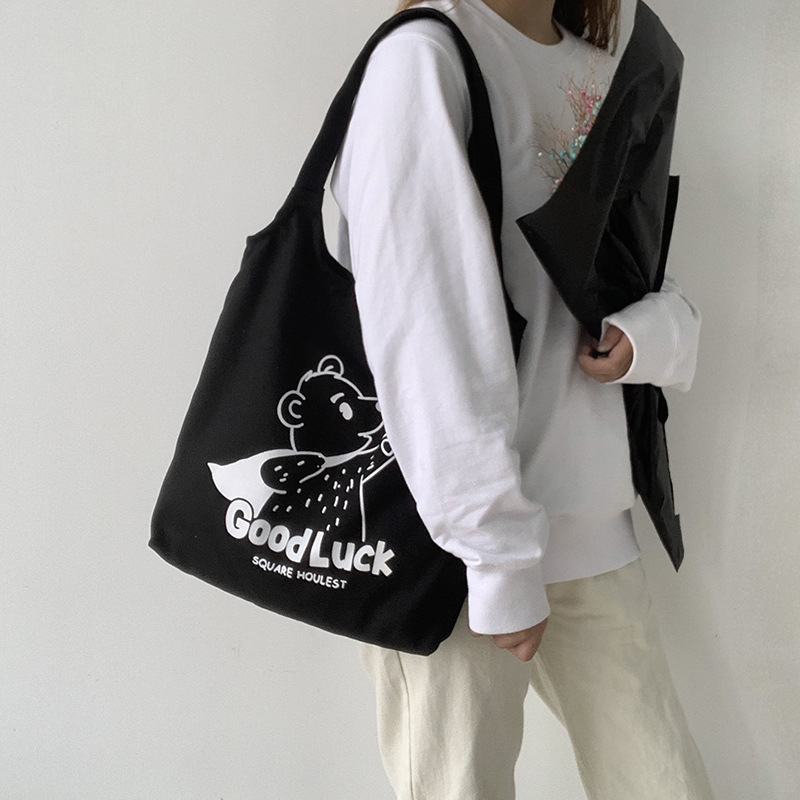 Bolsa de lona hombro de las mujeres otoño e invierno nuevo japonés Harajuku ulzzang estudiante bolsa de tela mujer ins entrega de una pieza
