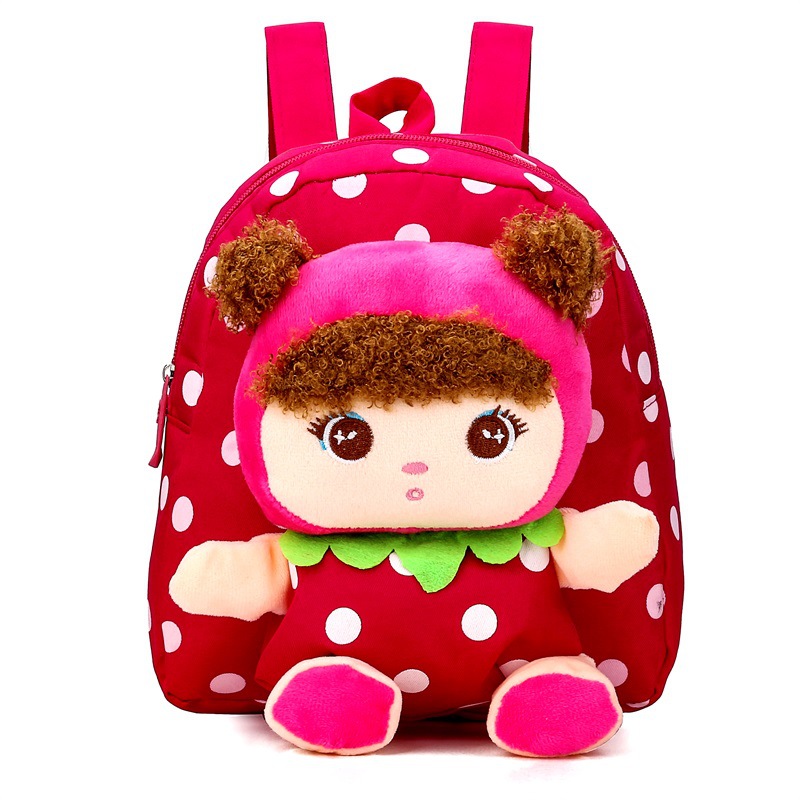 Factory Direct Supply In Stock 1-4 Years Old Boys And Girls Cartoon Backpack Cute Canvas Backpack Doll Children's Schoolbag display picture 2
