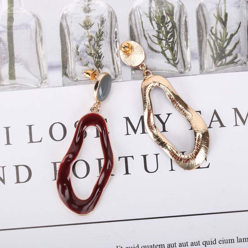 New Fashion Earrings S925 Silver Needle Drop Oil Hollow Color Matching Earrings Wholesale Nihaojewelry display picture 5