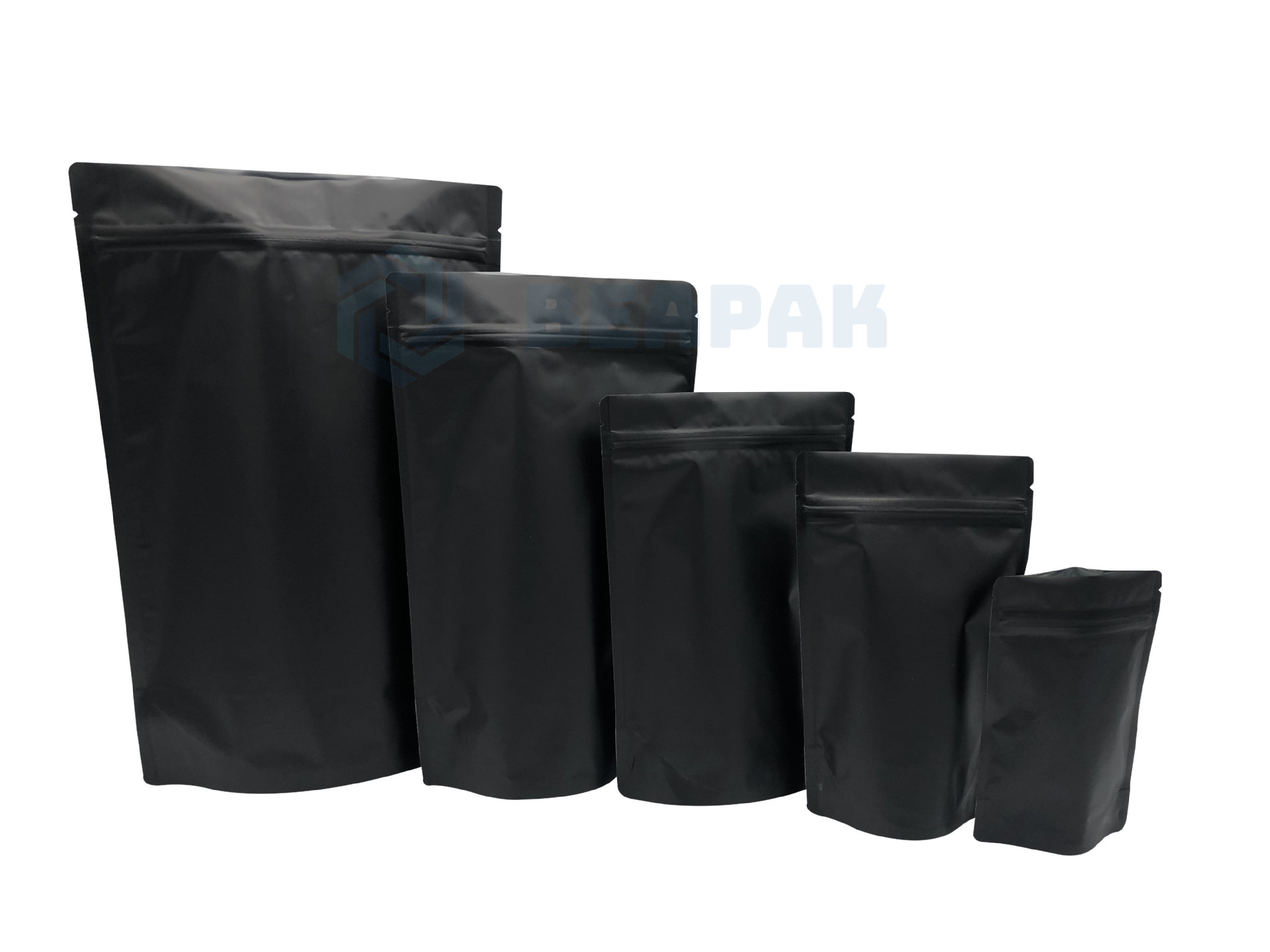 黑色哑光铝箔自封包装袋 咖啡豆饼干烘焙自立密封自粘磨砂食品袋