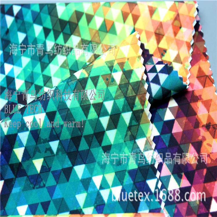 锦哑光 莱卡布 经编锦氨莱卡印花 弹力布