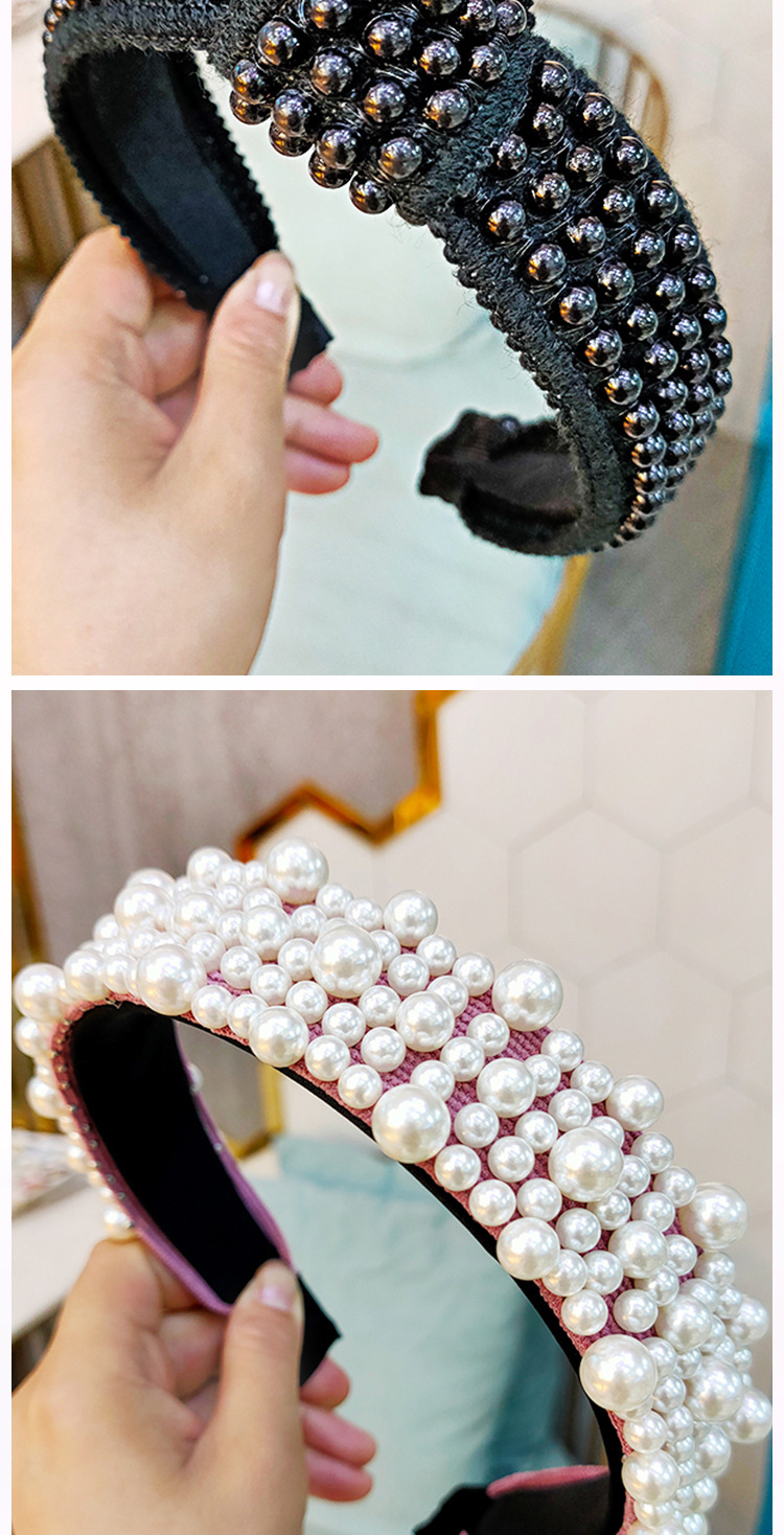 New Fashion Headbands Knotted Baroque Nail Pearl Headwear Wholesale Nihaojewelry display picture 5