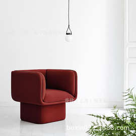 北欧极简现代单椅设计师三人沙发小居室客厅会展接待室样板间沙发