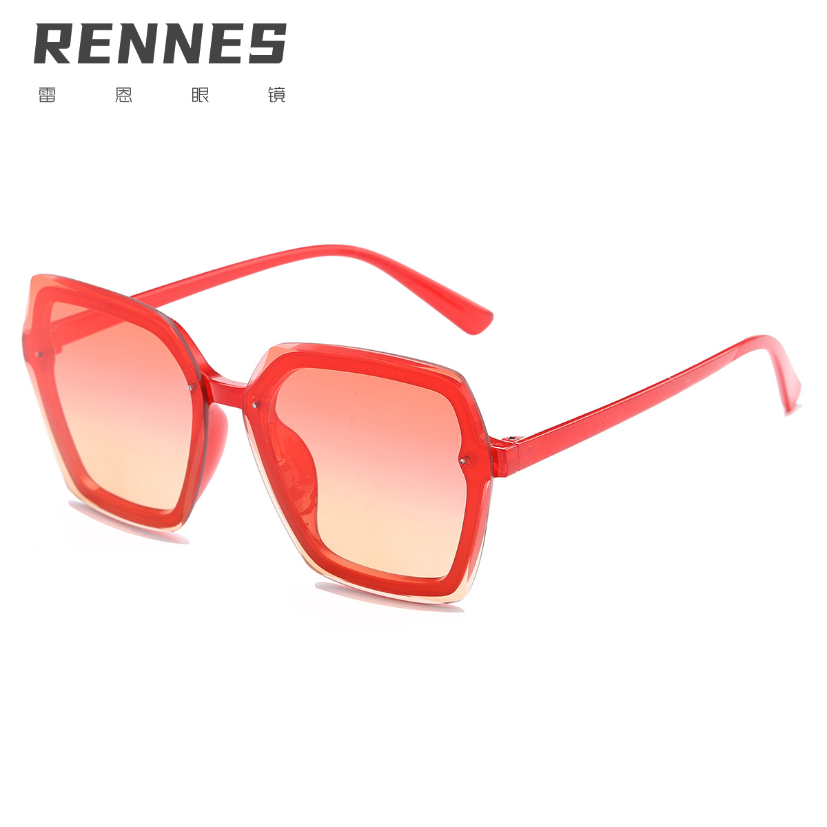 2020 nueva moda polígono Internet celebridad gafas de sol de moda sin marco gradiente gafas de sol de las mujeres de recorte personalizado