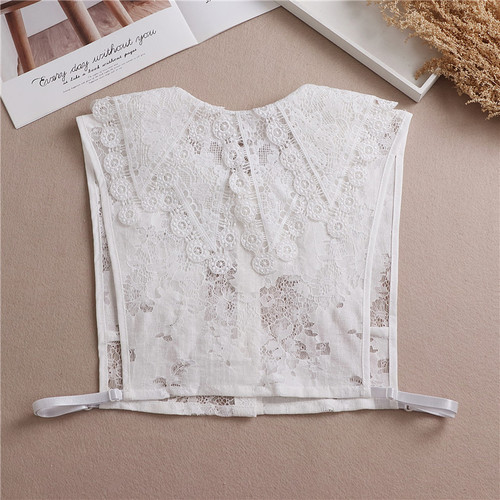 Korean autumn and winter hollow lace peak collar fake collar shirt fake collar versatile black and white decorative sweater collar