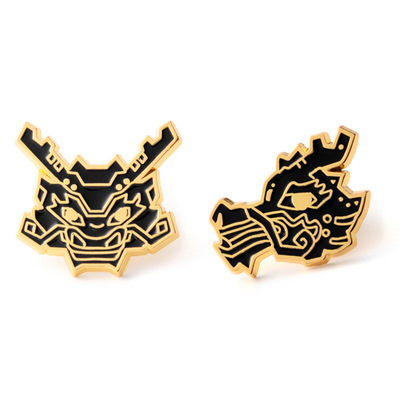 HALDER 海洛迪徽章 原創龍圖騰 電鍍金色 滴膠金屬胸針 卡通徽章