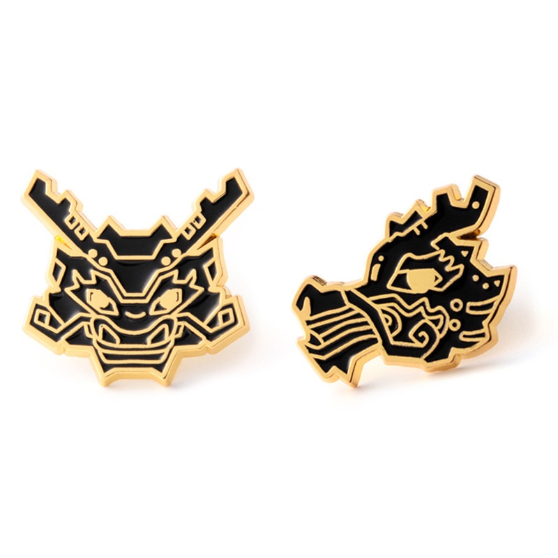 HALDER 海洛迪徽章 原創龍圖騰 電鍍金色 滴膠金屬胸針 卡通徽章