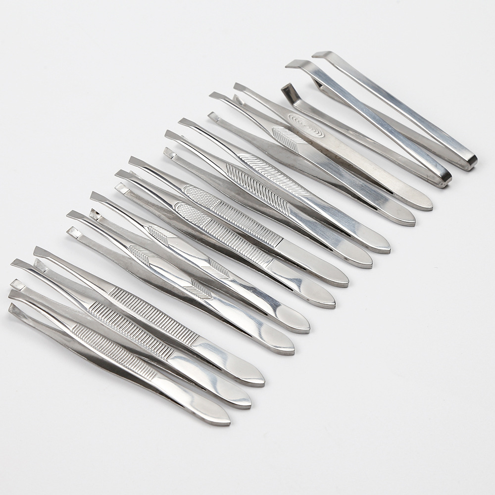 厂家现货直销半镀金粉刺眉夹假睫毛拔毛拔胡子镊子夹化妆美容眉钳