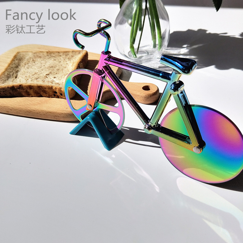 Bicicleta cortador de pizza Amazon transfronteriza cortador de pizza creativa cortador de pizza cocina herramienta para hornear regalo