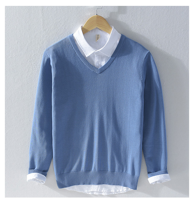 Amerikanischer V-ausschnitt Business Pullover Für Herren Slim Fit_voghion.com