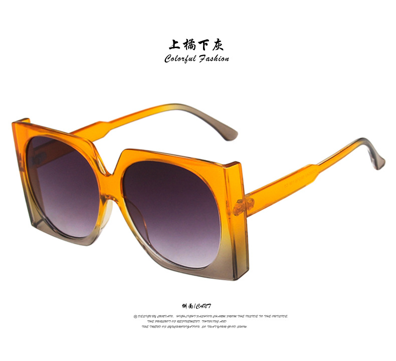 Fashion Big Frame New Ladies Square Trend Street Photography Sunglasses display picture 7