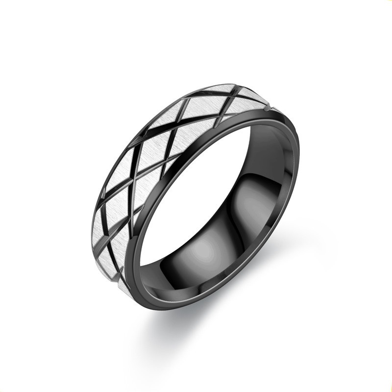 Wholesale Jewelry Stainless Steel Plaid Ring Nihaojewelry display picture 5