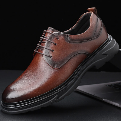 2022春秋新款皮鞋男真皮男士商务休闲头层牛皮英伦风正装德比皮鞋|ru