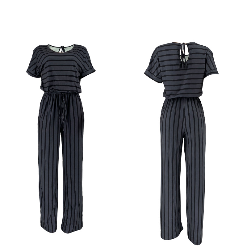 Sexy Stripe Polyester Rib-knit Jumpsuits display picture 5