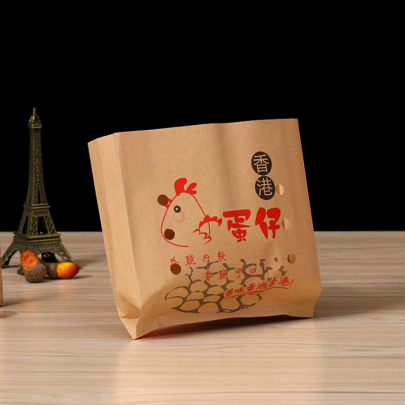 鸡蛋仔超厚防油纸袋定做一次性滋蛋仔袋纸杯松枝记香港Q蛋仔纸袋