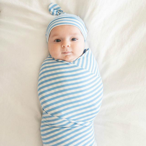 A60 Newborn Baby Embroidered Wrap Cap Set with Cross-Border Tie Hat, Wrap Blanket, Pacifier Blanket, Sleep Bag