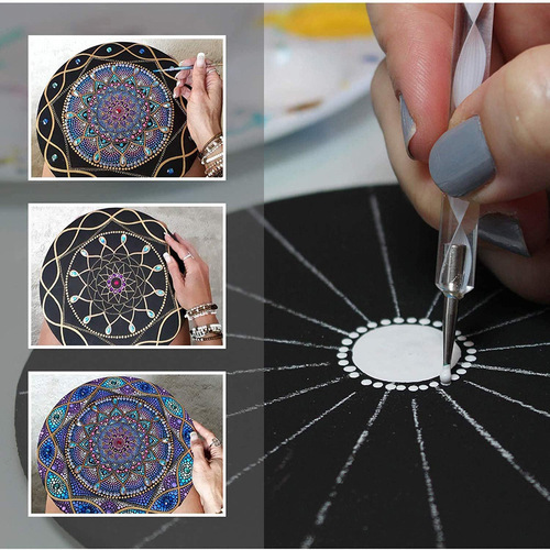 Cross-border painting tools 5-piece set thickened round 4 pieces of black cardboard 1 mini easel art supplies