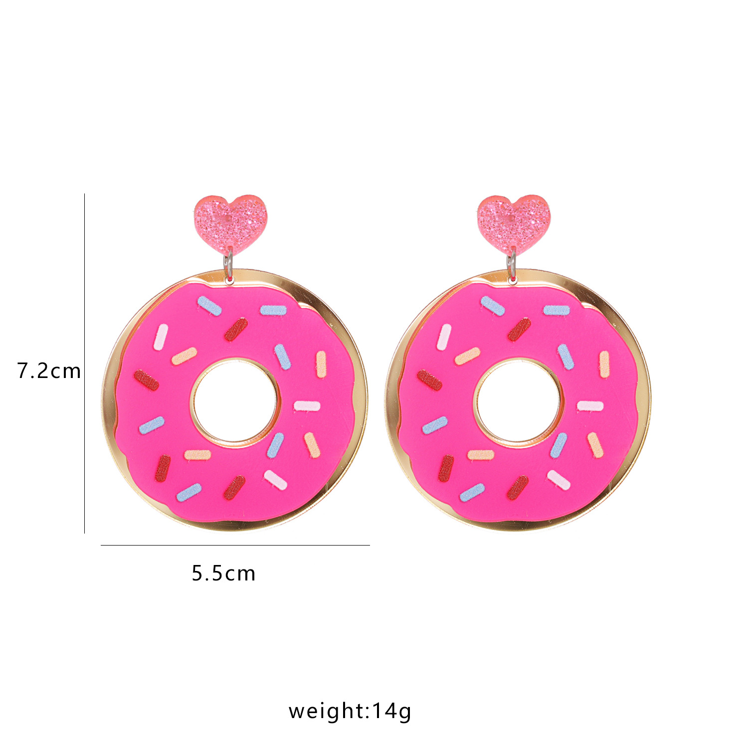 Exaggerated Cute Donut Food Long Earrings