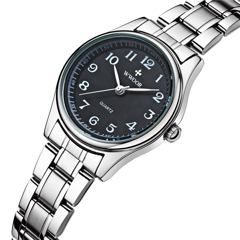 WWOOR con amor nueva pareja casual reloj de cuarzo para hombre calendario impermeable simple reloj de moda para mujer 8805