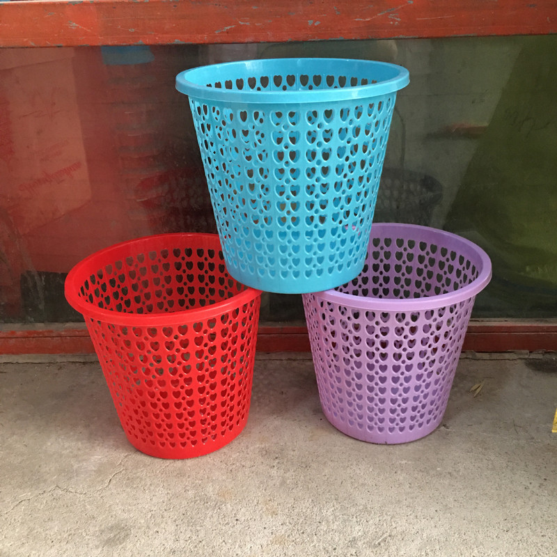 Stall 29cm mesh paper basket round mesh hollow trash can plastic paper chopsticks Office School 2 yuan