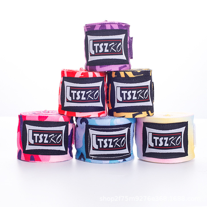 Cross-Border Boxing Printed Straps Muay Thai Sanda Fighting Heat Transfer Custom Straps Wholesale
