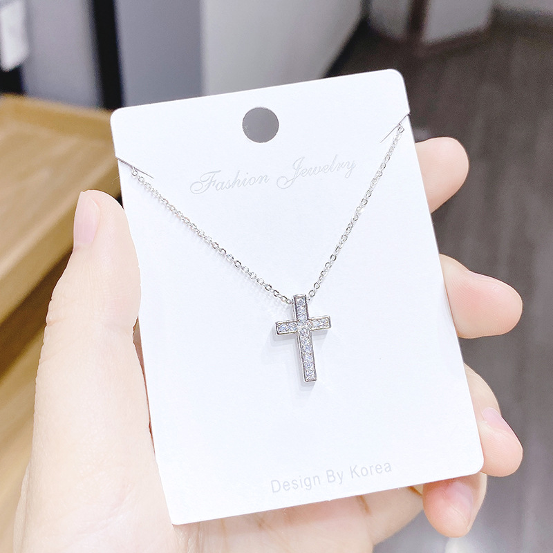 Fashion Cross Copper Necklace Gold Plated Zircon Copper Necklaces 1 Piece display picture 1