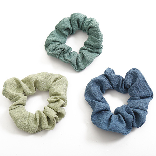 French Cream Puff Chongqing Ring Famous Pure Color Hair Band Korean Version Hair Tying Hair Accessories Factory Wholesale