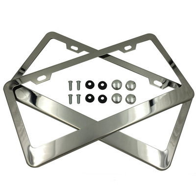 Cross border Amazon U.S. regulations Stainless steel automobile License plate frame License plate frame American style Plate Explosive money refit automobile