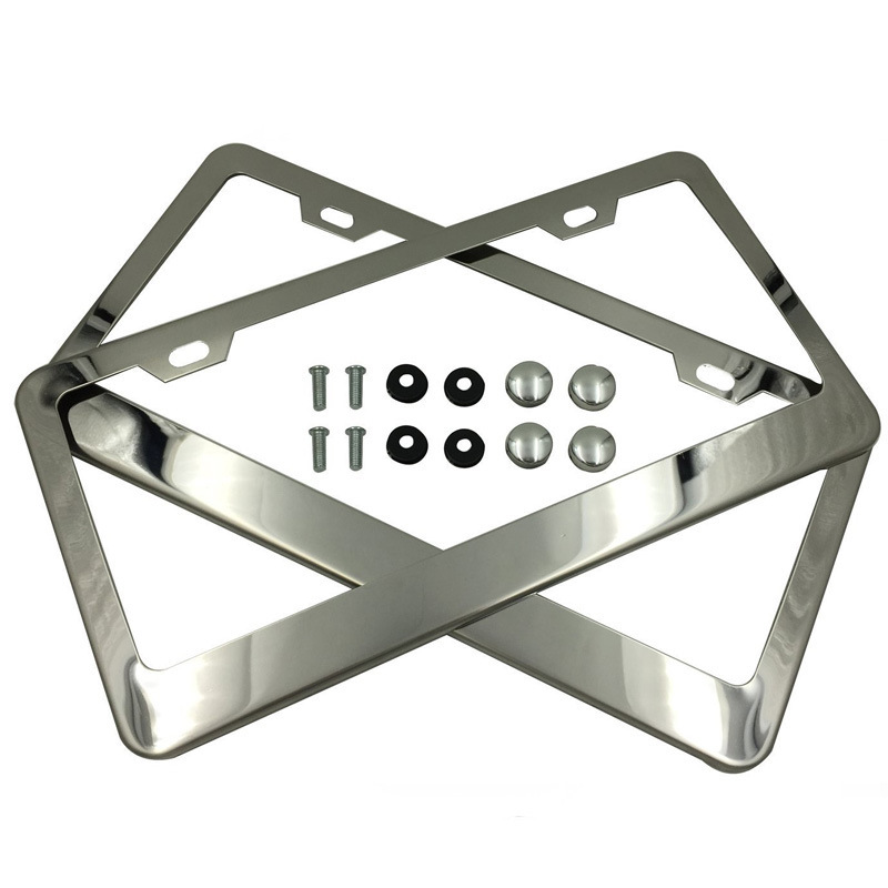 Cross border Amazon U.S. regulations Stainless steel automobile License plate frame License plate frame American style Plate Explosive money refit automobile