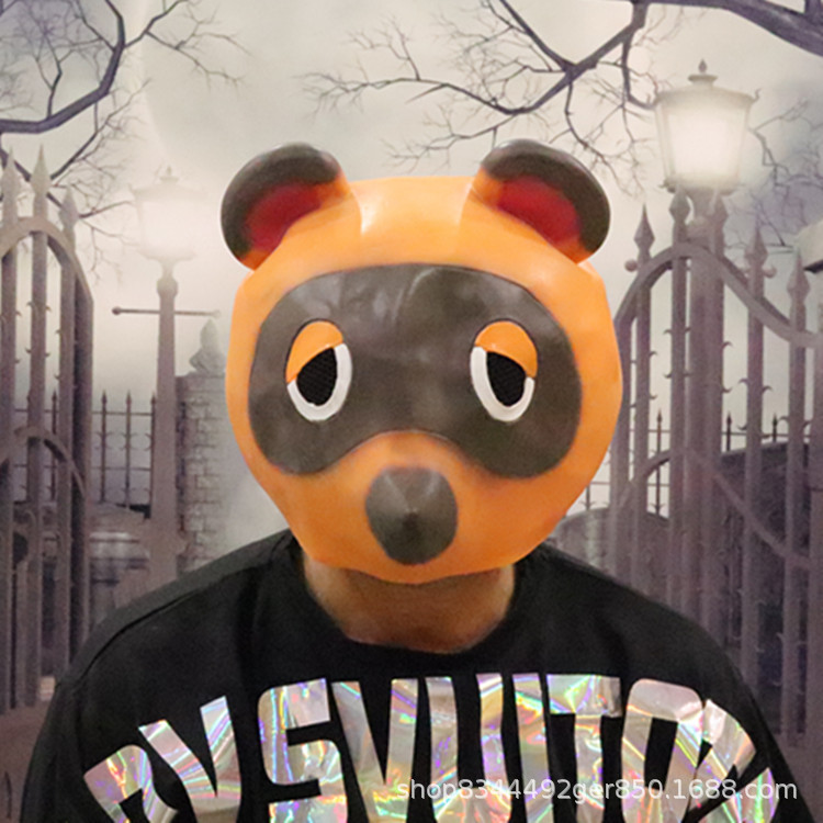 Animal bosque máscara Tom Nook mapache máscara sombrero Halloween Cosplay anime juego periférico
