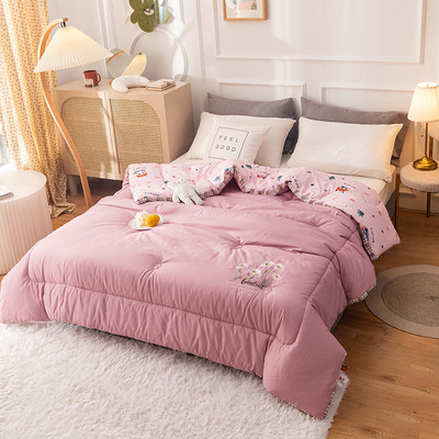 秋冬加厚保暖被羽丝绒被芯春秋被学生绣花被子单双人厂家直销
