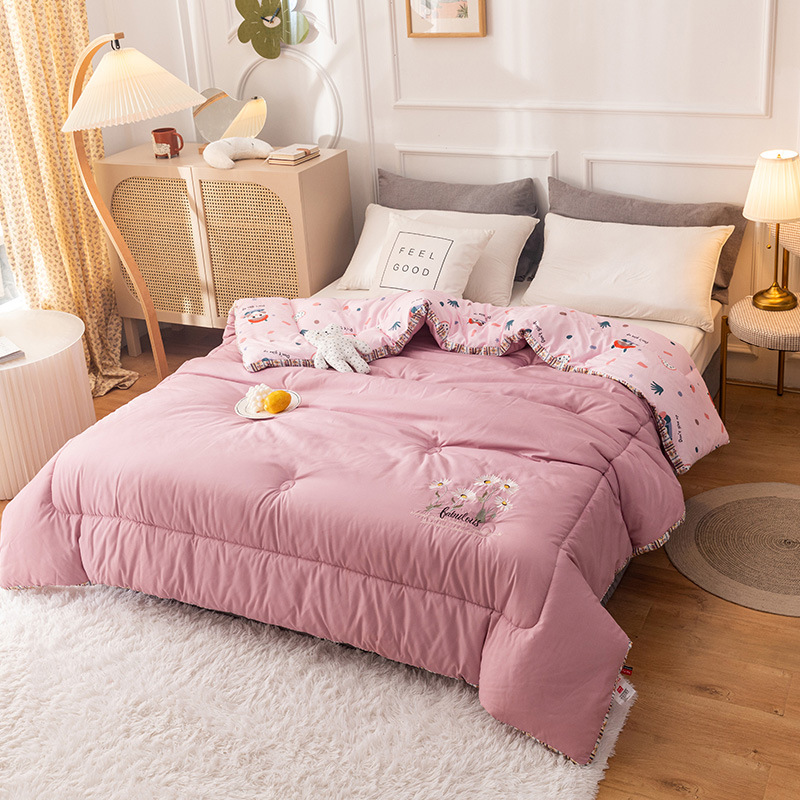 秋冬加厚保暖被羽丝绒被芯春秋被学生绣花被子单双人厂家直销