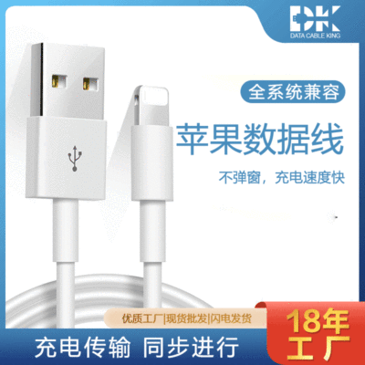 仿原装线 适用iPhone苹果8代XS五/八颗料台版数据线原装E75C48