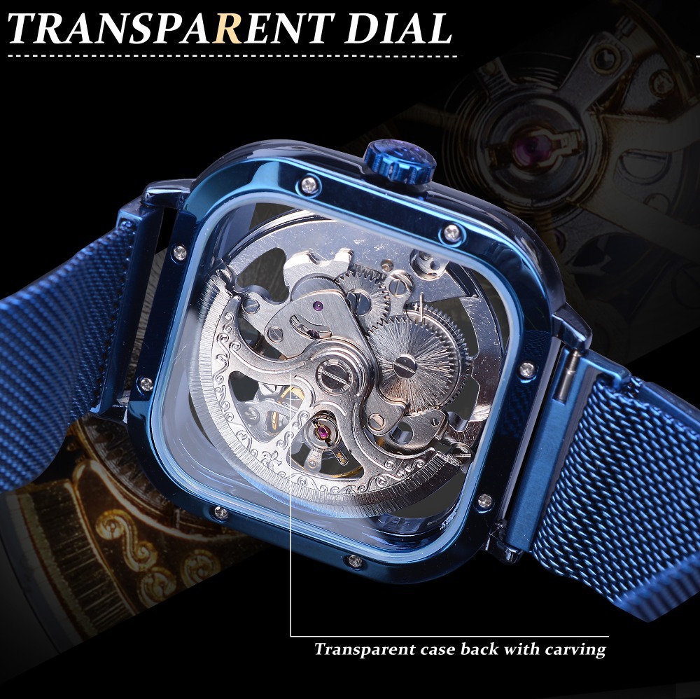 Men's Square Automatic Mechanical Watch With Magnetic Band_voghion.com