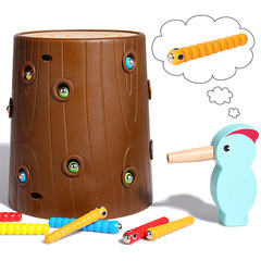 Bestselling Wooden Woodpecker Bug Catching Game for Kids Early Education Hand-Eye Coordination Developmental Desktop Toy with One-Time Shipment