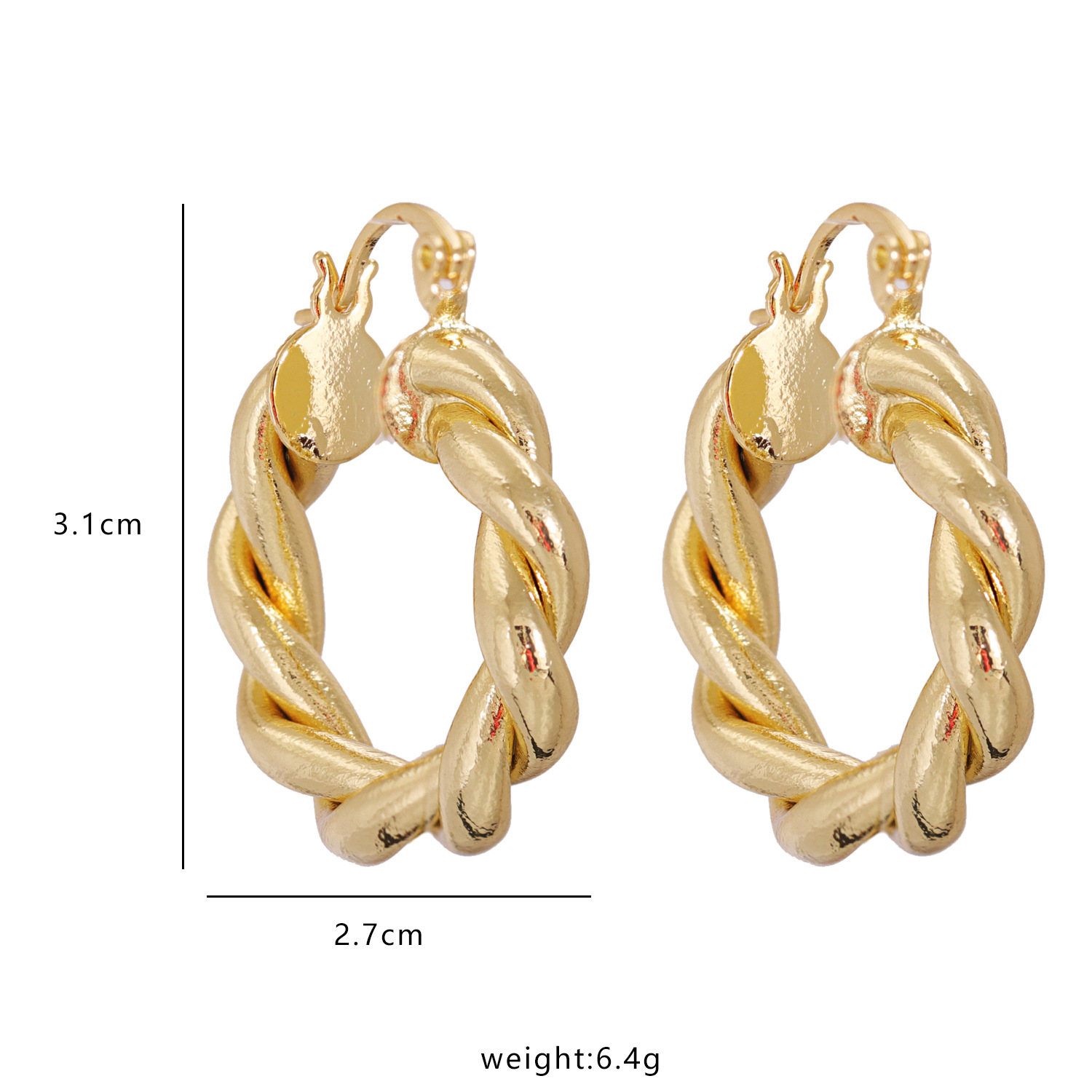 Simple Twisted  Circle Hoop Earrings display picture 1