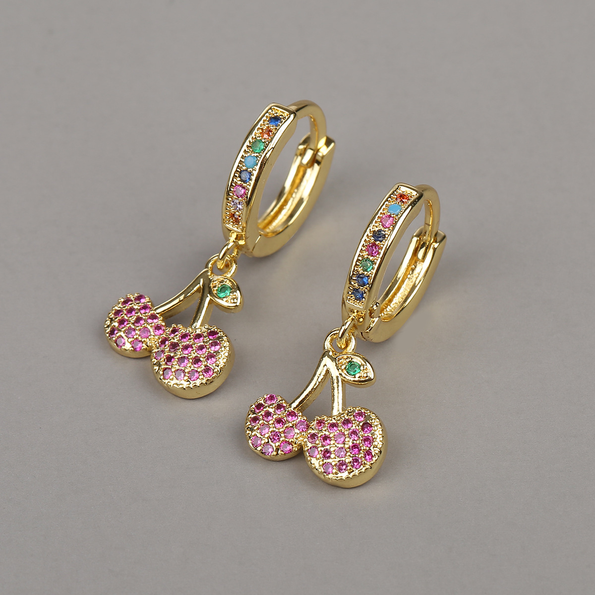 Fashion Fruit Cherry Earrings display picture 2