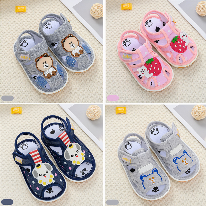 baby Sandals child prewalker  123 baby Jiao Jiao shoes girl soft sole Baotou spring and autumn summer Cloth shoes