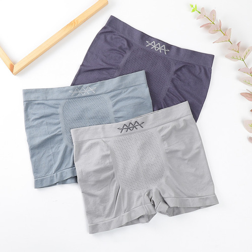 【3-pack box】5D Magnetic Men's Mid-rise Briefs with High Elasticity Honeycomb Seamless Breathable Sweat-absorbent Straight-leg Pants
