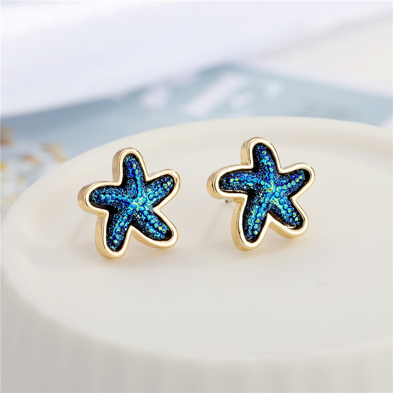 Simple  Small Starfish Earrings display picture 3