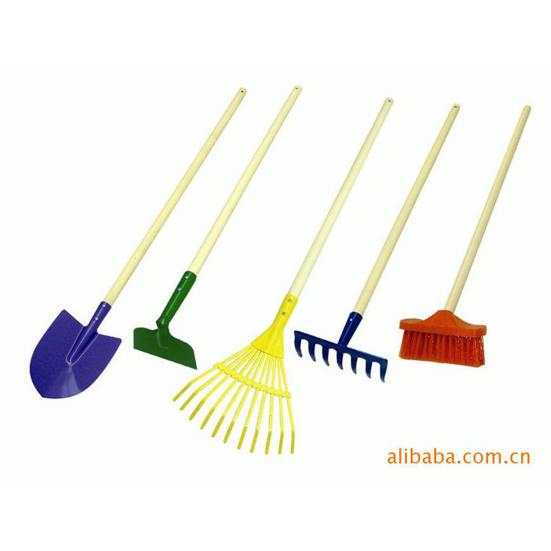 厂家直销 园林工具组合套装 儿童园林工具 木柄户外园林除草工具