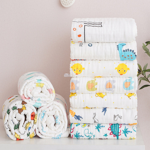 Cross-border high-density six-layer gauze bath towel children's blanket 110*110 soft absorbent baby children's baby cover blanket towel