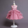 Small princess costume, flower girl dress, wedding dress, piano performance costume, European style, tutu skirt