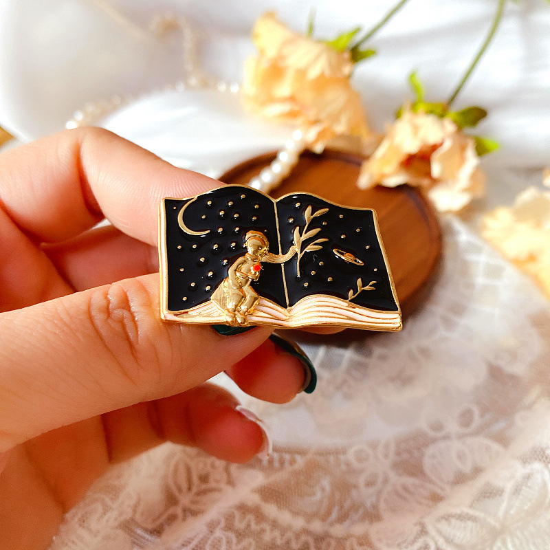 Retro Cartoon Character Alloy Enamel Inlaid Gold Unisex Brooches display picture 3