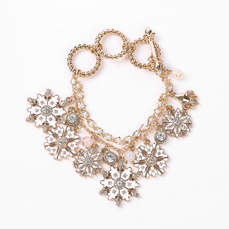 Mode Flocon De Neige Alliage Placage Strass Unisexe Bracelets display picture 5