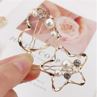 Fashion Geometric Alloy Plating Artificial Pearls Hair Clip 1 Set display picture 6