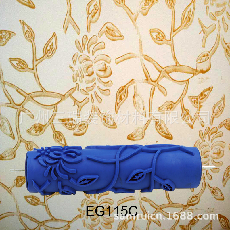 7 pulgadas rodillo de impresión herramienta arte pintura pared moleteado líquido papel pintado rodillo de impresión pintura rodillo moleteado rodillo