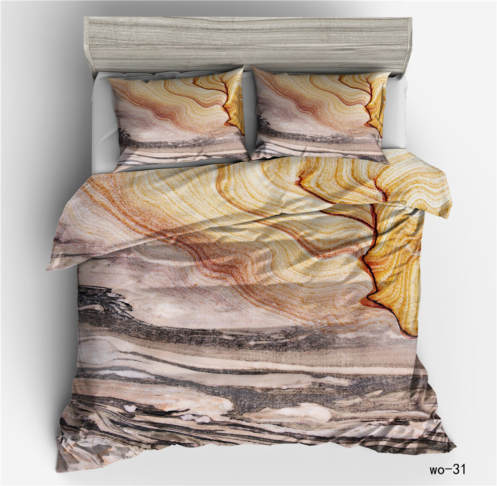 Housse de couette numérique en marbre moiré et taie d'oreiller pour la maison, housse de couette trois pièces, textile transfrontalier personnalisé Vio_voghion.com