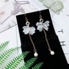 Fashionable double-sided matte long brand earrings, Japanese and Korean, city style